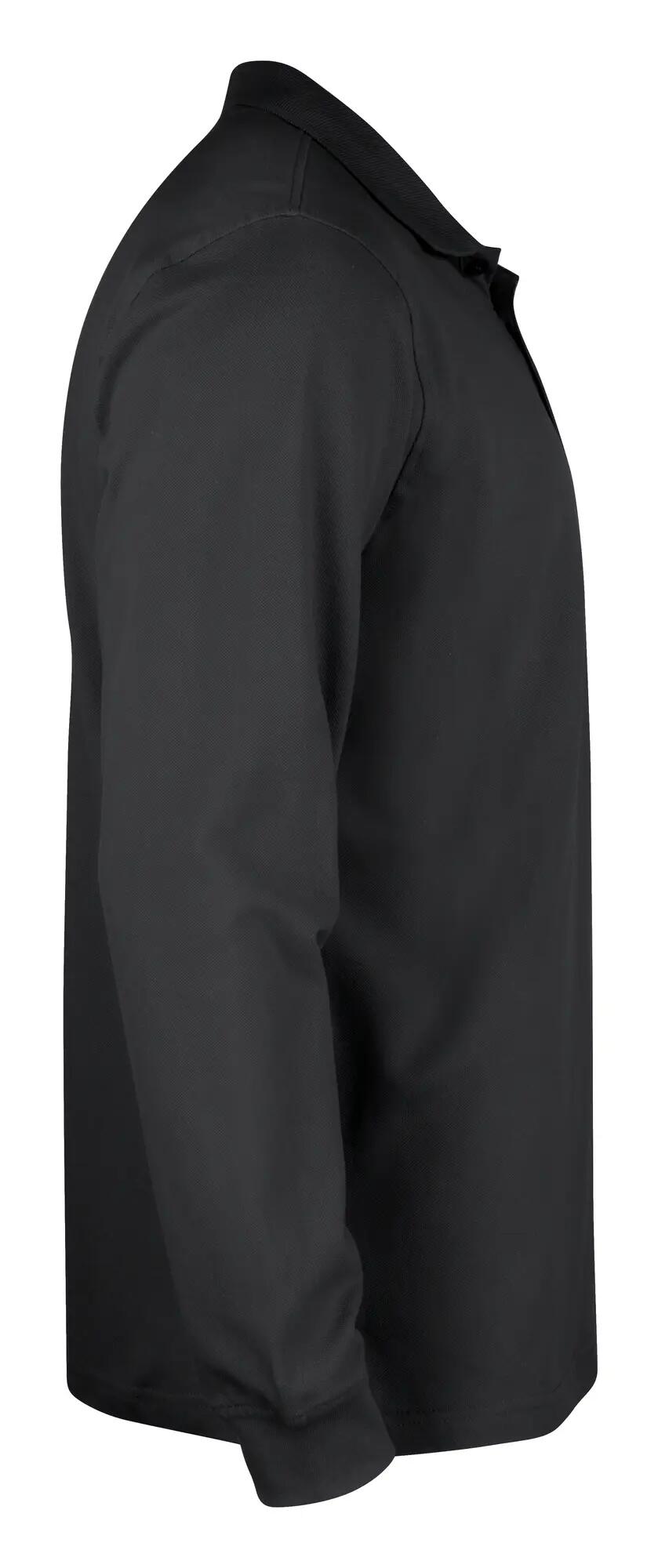 clique Basic Polo L/S Junior – lange mouw, 100% katoen – black 4/4