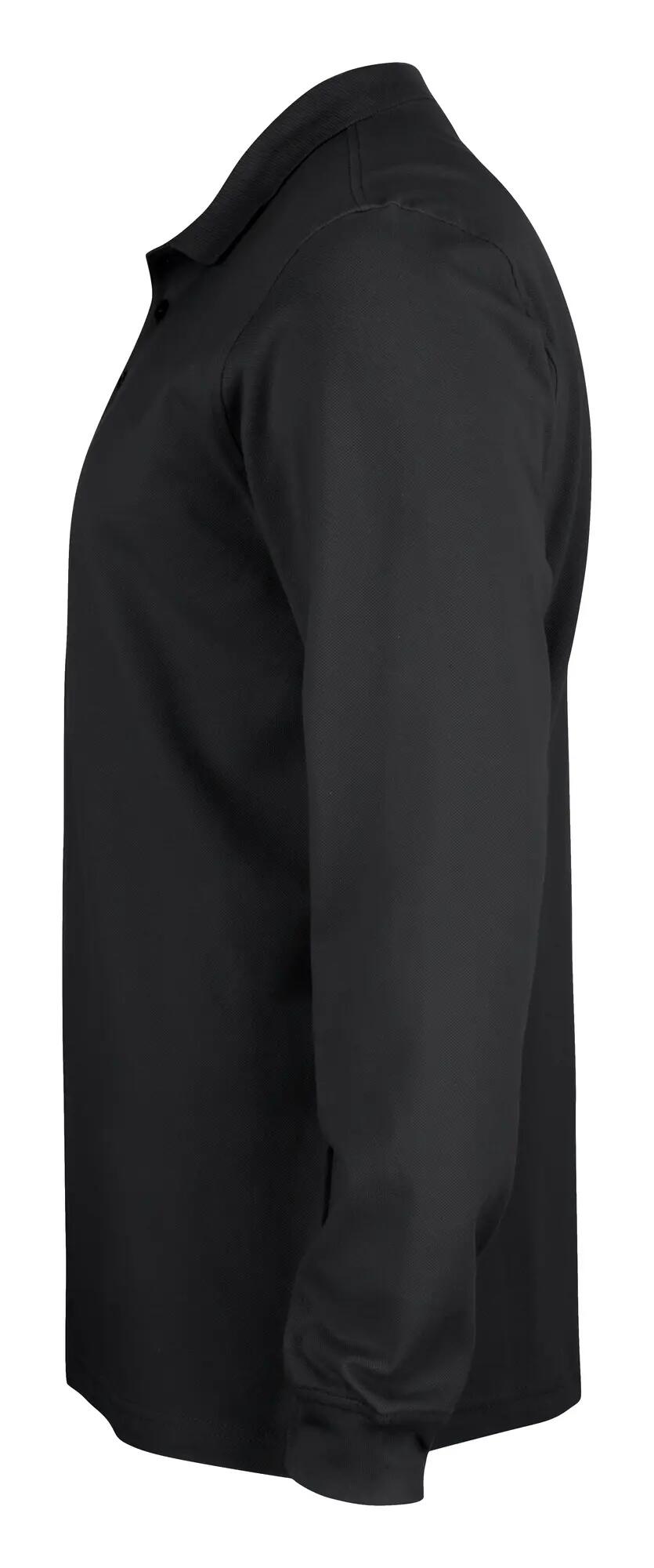 clique Basic Polo L/S Junior – lange mouw, 100% katoen – black 3/4