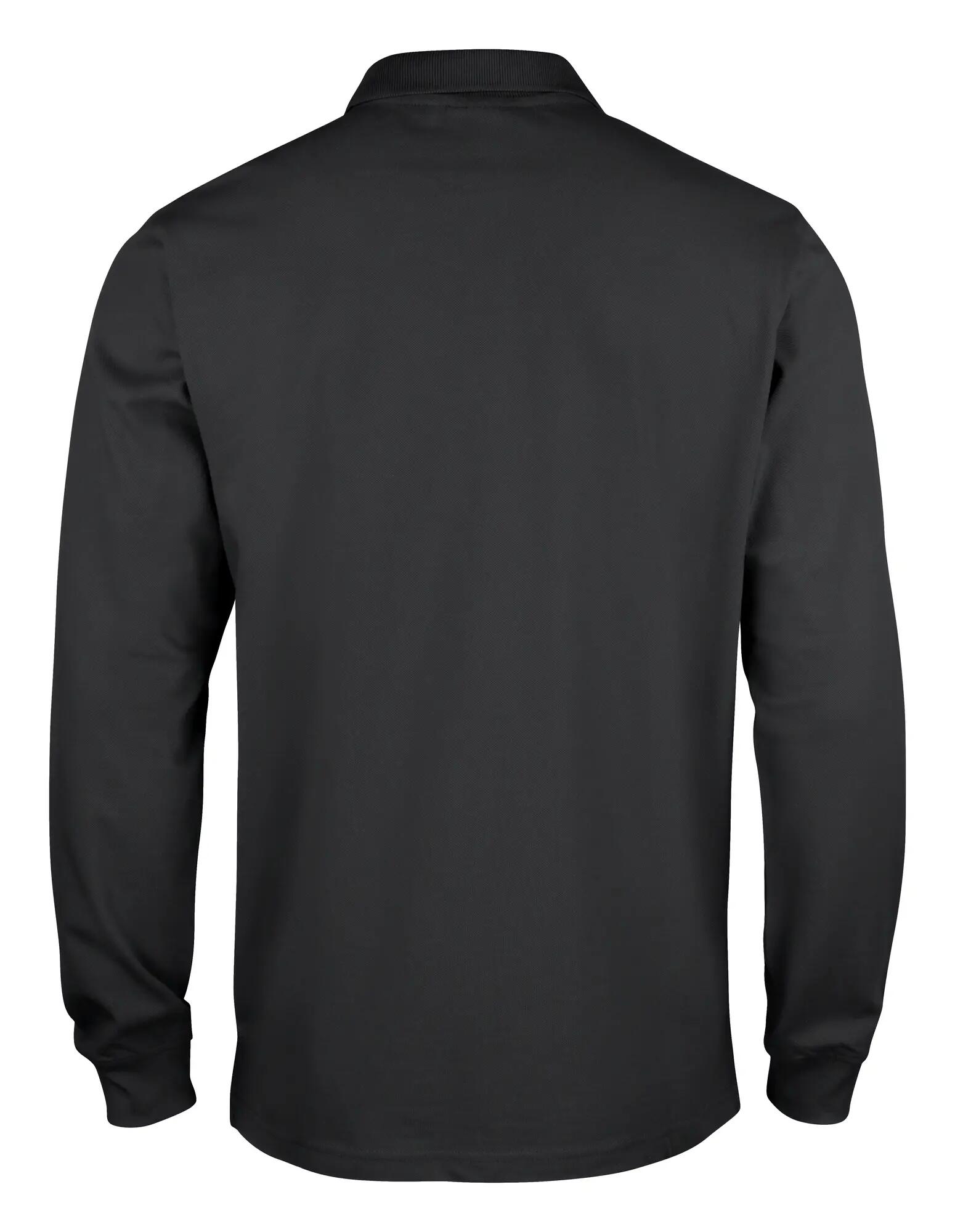 clique Basic Polo L/S Junior – lange mouw, 100% katoen – black 2/4