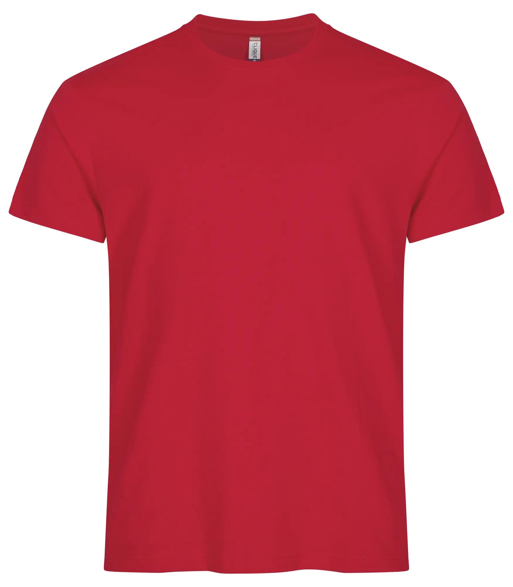 clique T-shirt Premium Long à manches courtes en coton 100% – Red 1/4