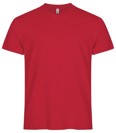clique T-shirt Premium Long à manches courtes en coton 100% – Red