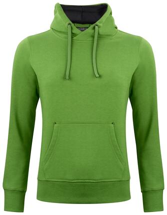 clique Classic Hoody Women – sweat à capuche vert melange, poche kangourou –