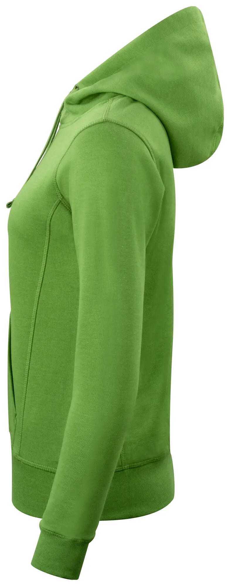 clique Classic Hoody Women – felpa con cappuccio verde melange, tasca a 4/4