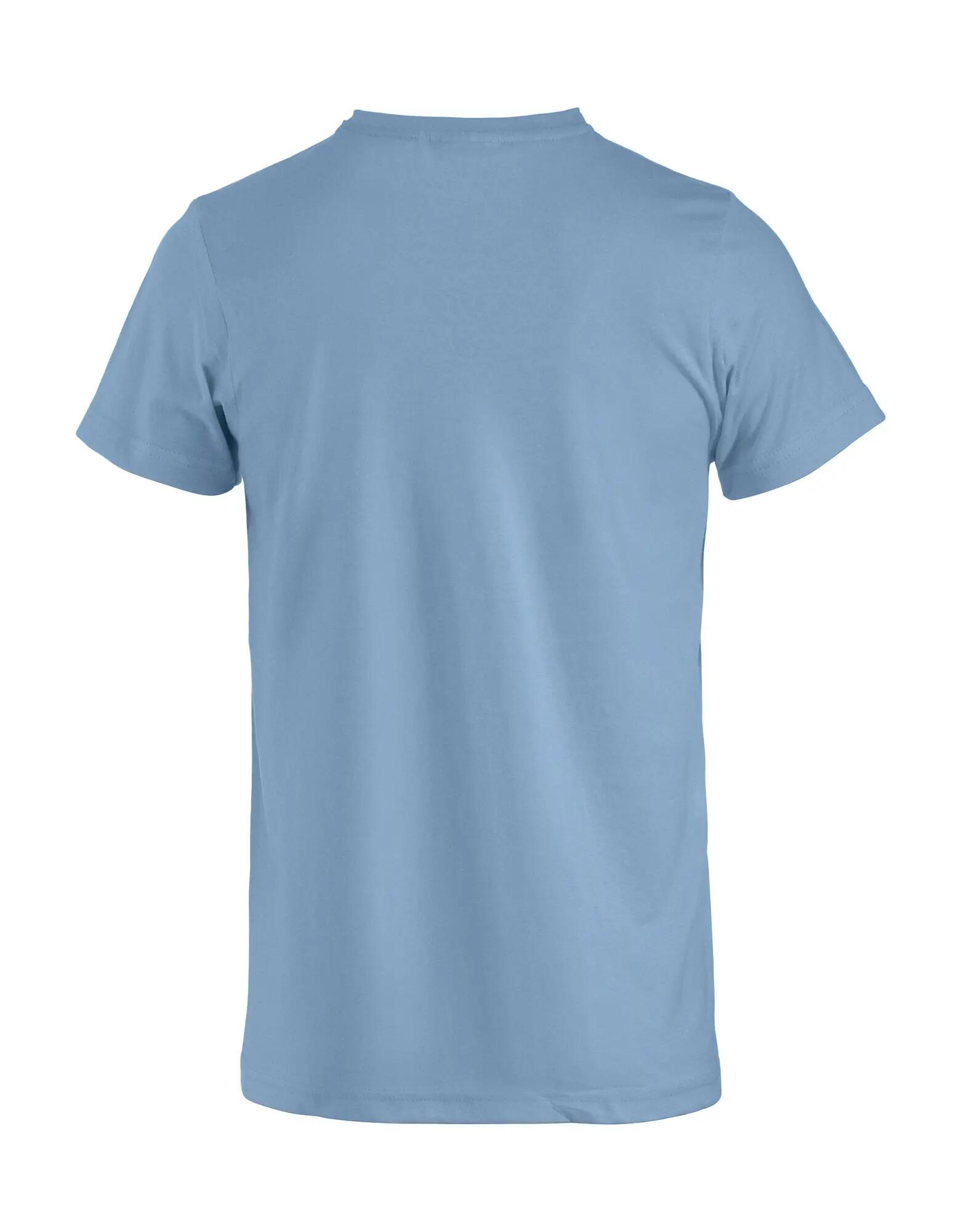 clique Basic-T Junior T-shirt júnior em algodão, gola canelada – light blue 3/5