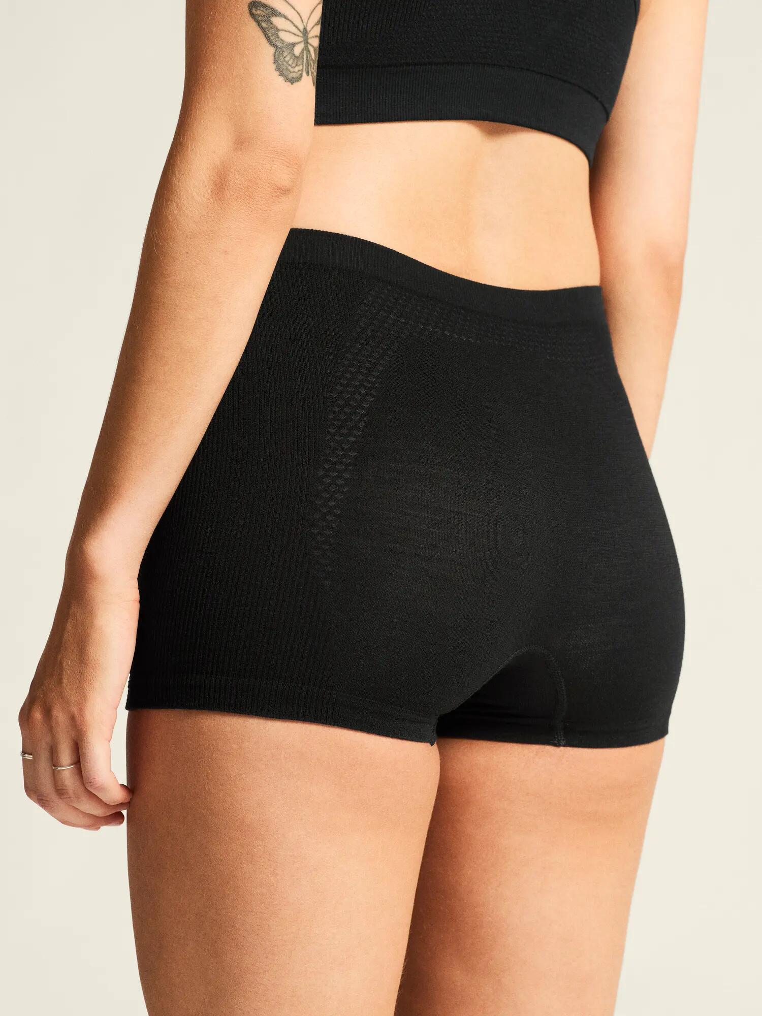 Craft Wool Seamless Boxer W - Naadloze, warme damesboxer – Black 3/7