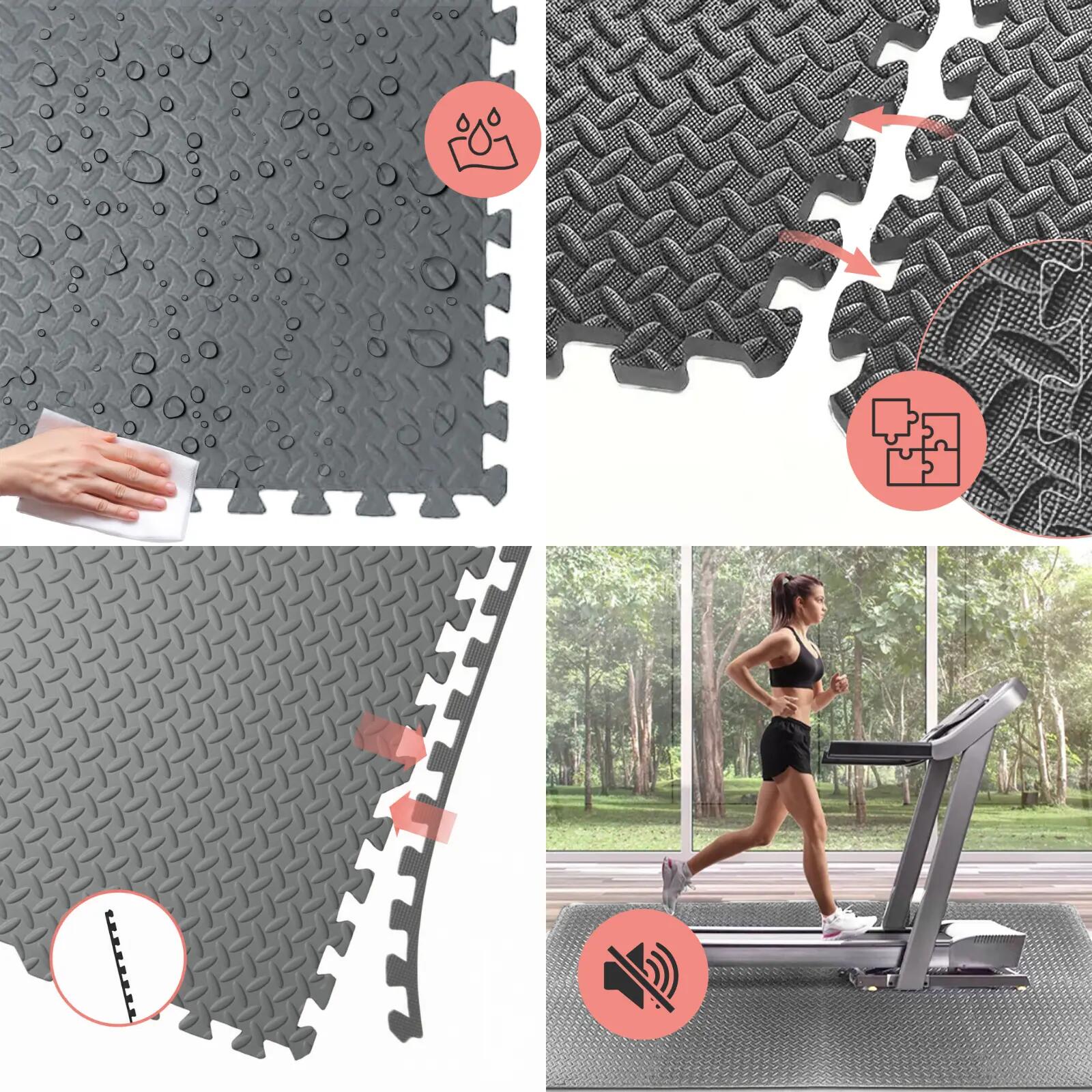 Mata puzzle pod sprzęt do ćwiczeń 36 szt 12,96m² z listwami ochronna na siłownię 3/7