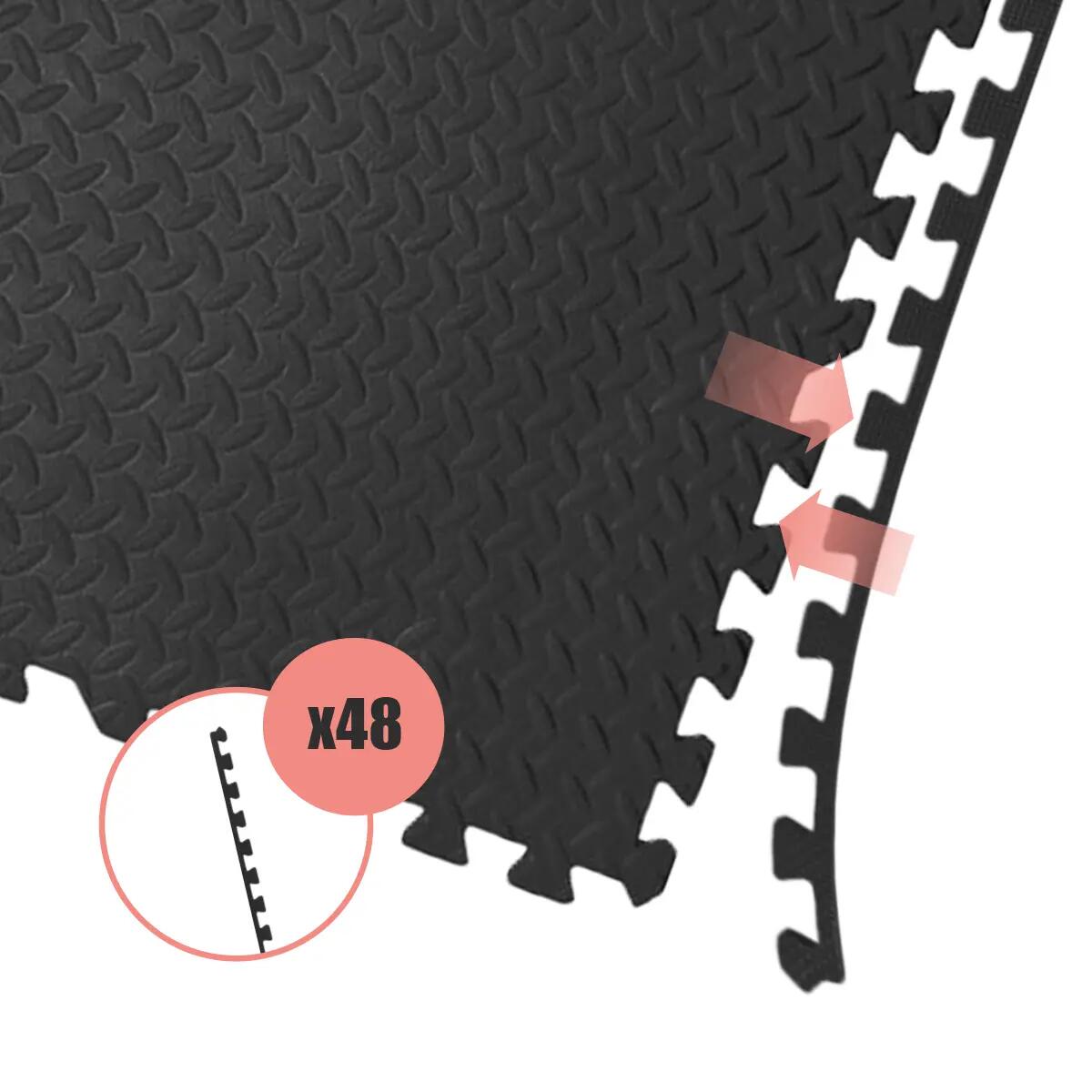 Mata puzzle pod sprzęt do ćwiczeń 24szt. 8,64m² z listwami ochronna na siłownię 5/7