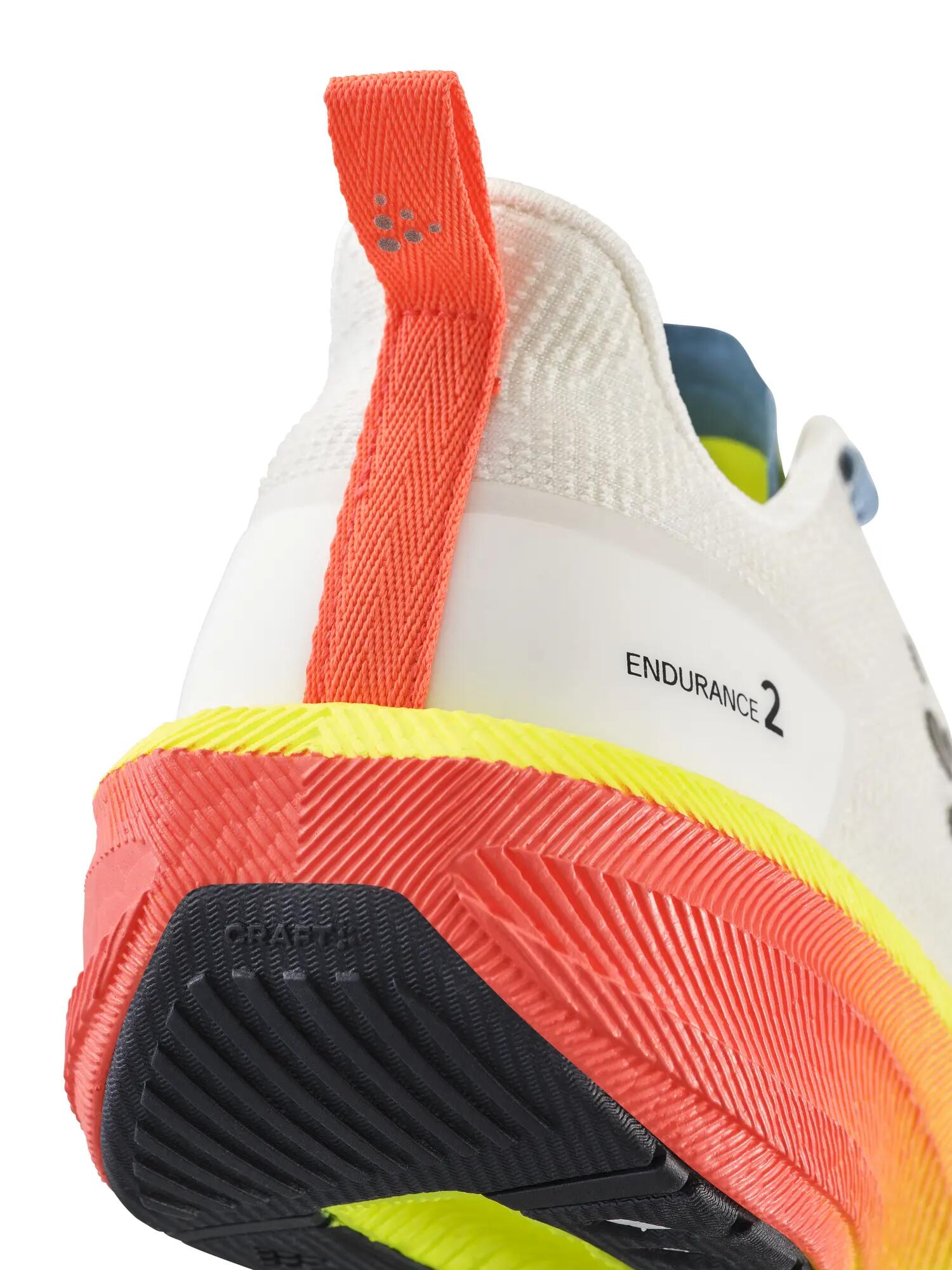 craft Endurance 2 M Laufschuh mit reaktiver Px Foam™-Dämpfung – Ash White/Shock 5/7