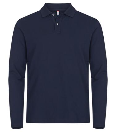 clique Stretch Premium Polo L/S — Polo à manches longues extensible – Navy