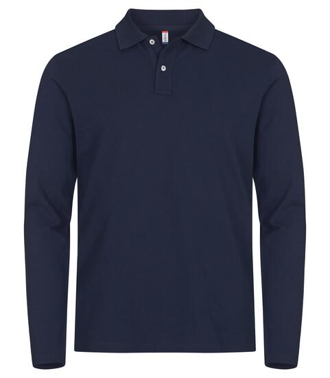 clique Stretch Premium Polo L/S — Polo à manches longues extensible – Navy