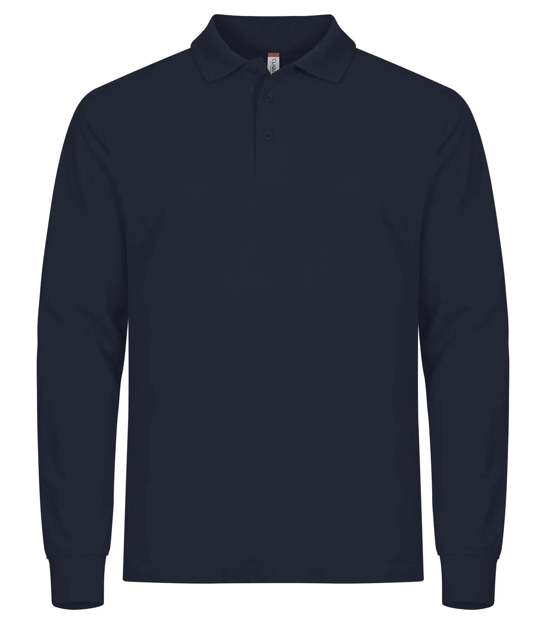 clique Manhattan L/S Polo de Manga Longa – Navy, riscas jacquard 1/4
