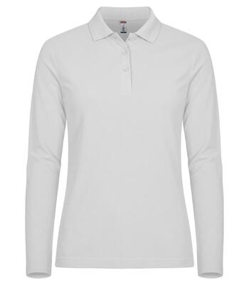 Clique manhattan l/s dames polo lange mouw — wit – white