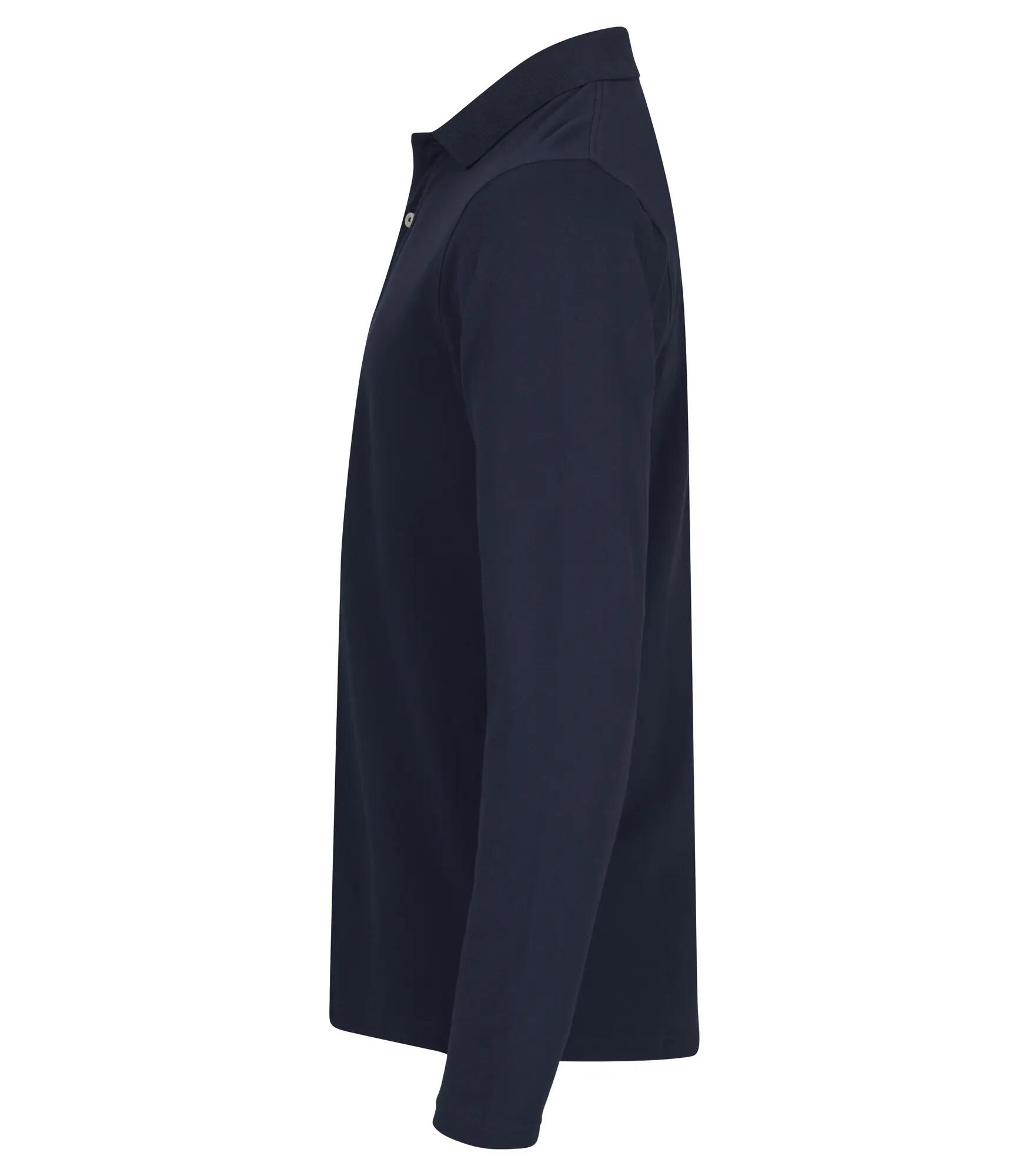 clique Stretch Premium Polo L/S van rekbare katoen – Navy 4/5