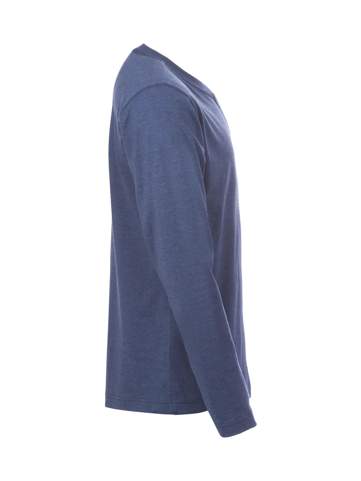 clique T-shirt manches longues Orlando en coton mélangé bleu chiné – blue 4/4