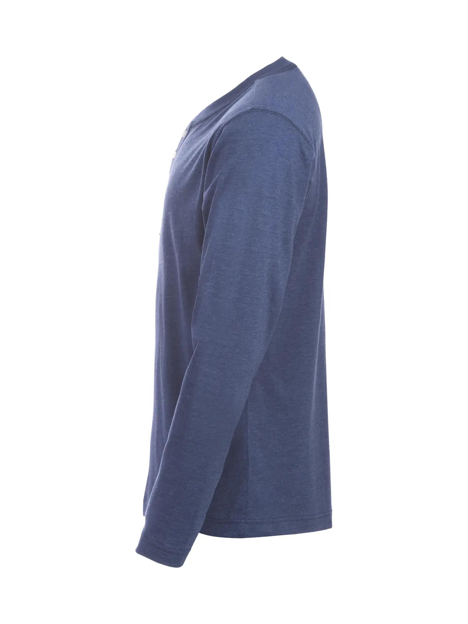 clique T-shirt manches longues Orlando en coton mélangé bleu chiné – blue 3/4