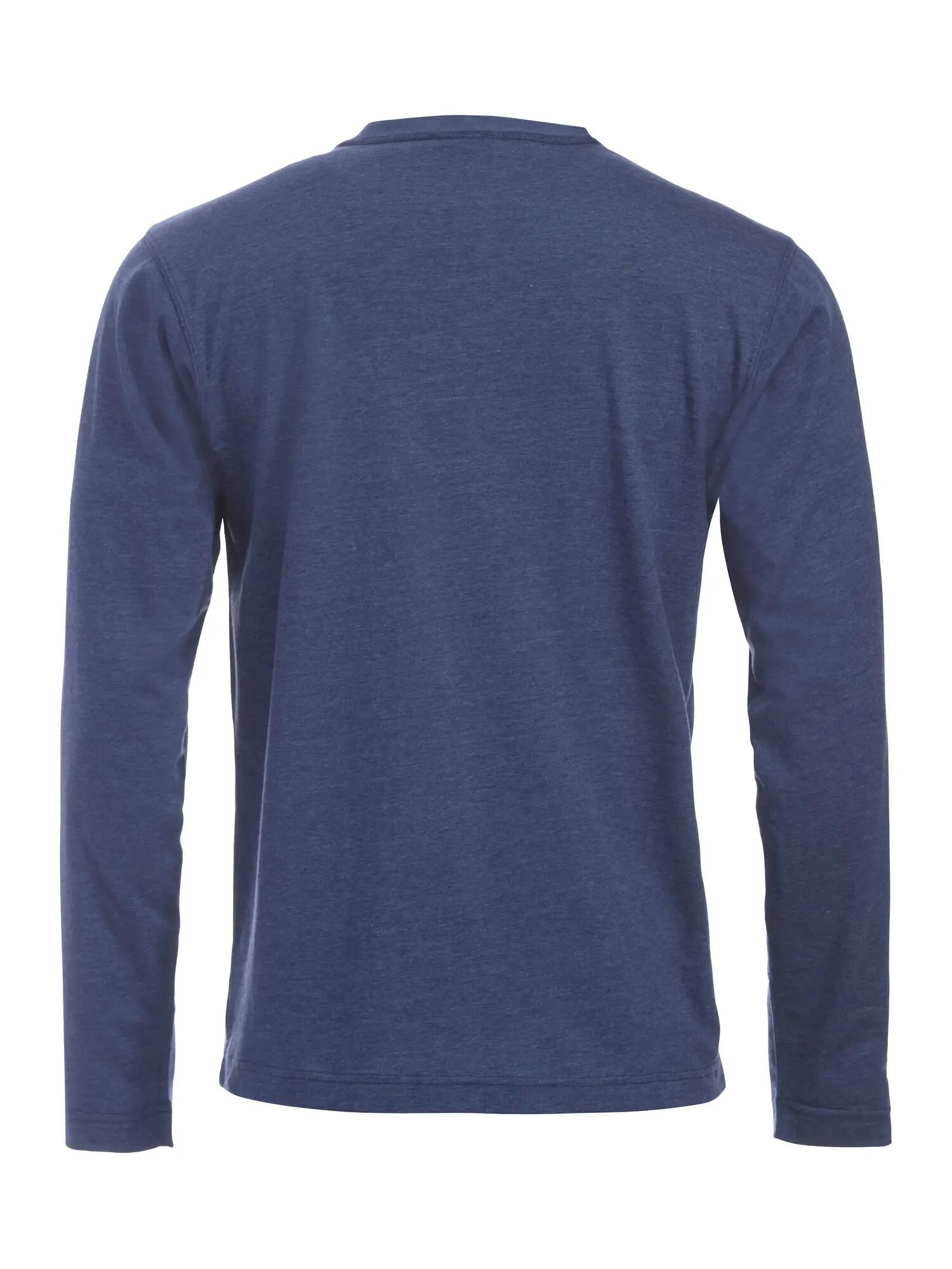 clique T-shirt manches longues Orlando en coton mélangé bleu chiné – blue 2/4