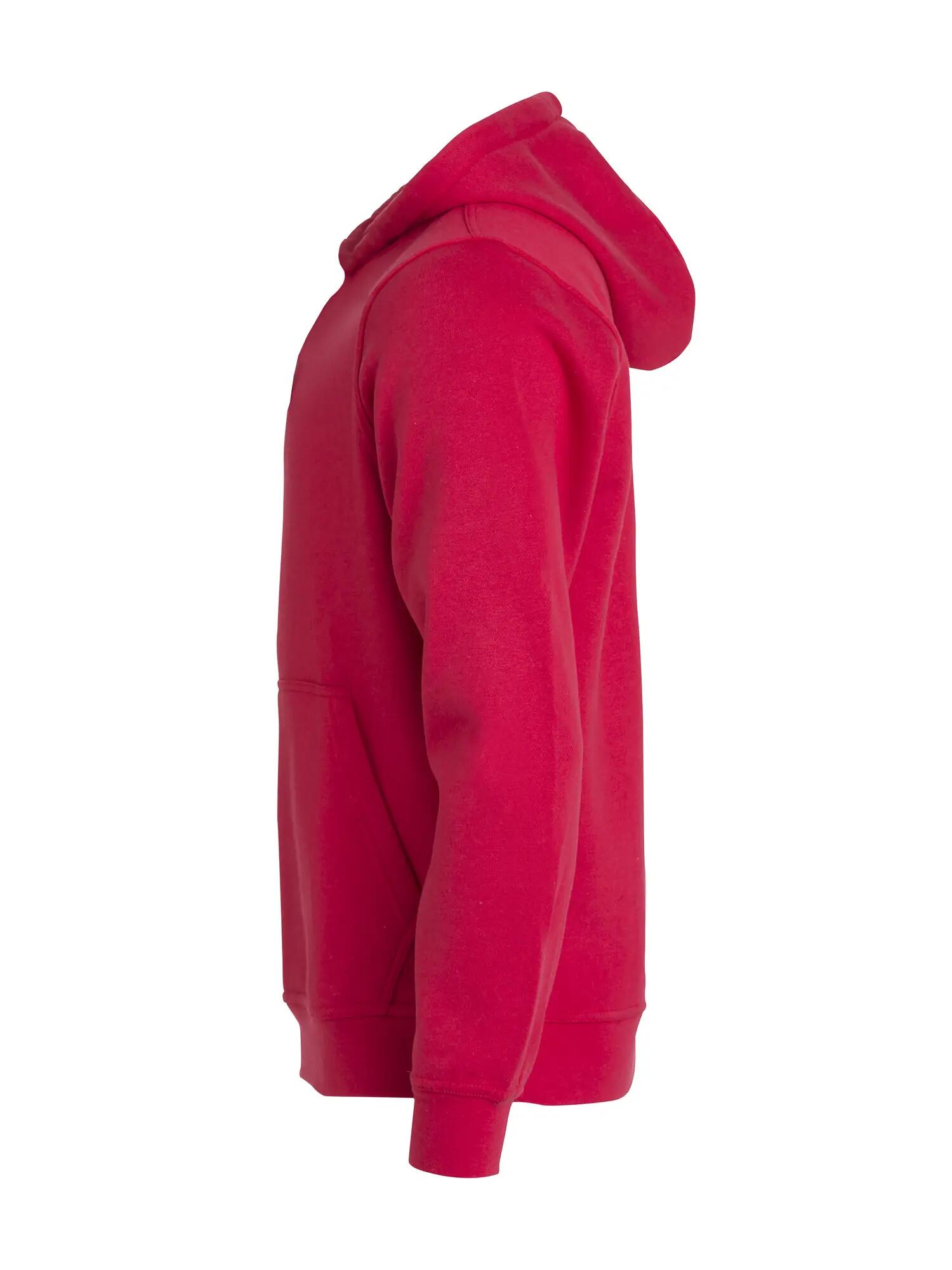 clique Basic Hoody Junior bluza z kapturem czerwona – red 3/8