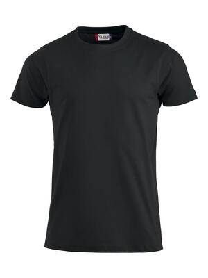 Clique premium-t heren t-shirt ronde hals zwart katoen – black