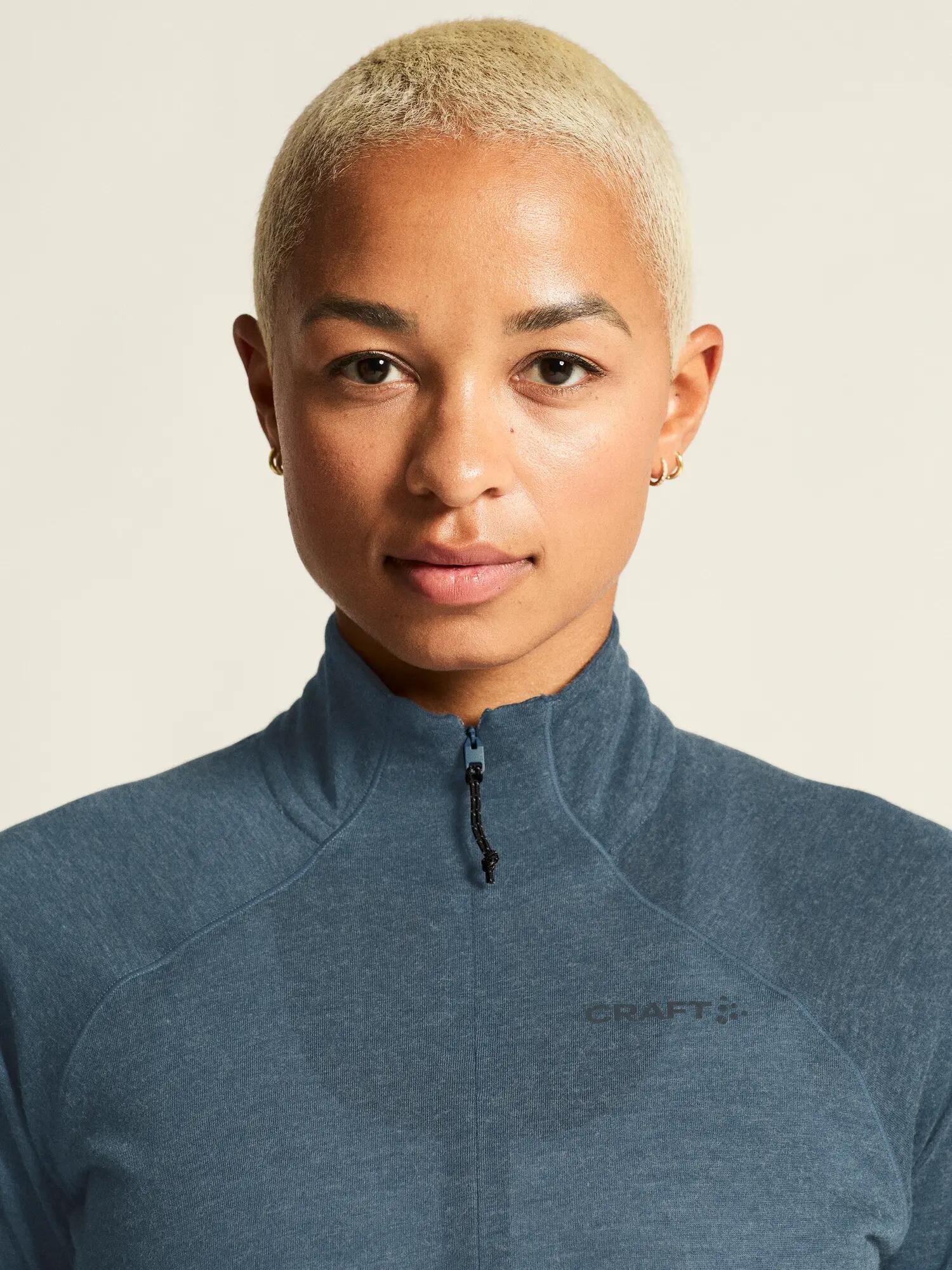 craft Wool LS Tee W t-shirt manches longues en laine mérinos – Ensign/Melange 6/7