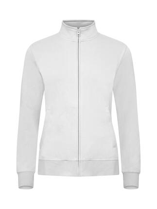 clique Basic Cardigan Women en molleton, fermeture ton sur ton – white