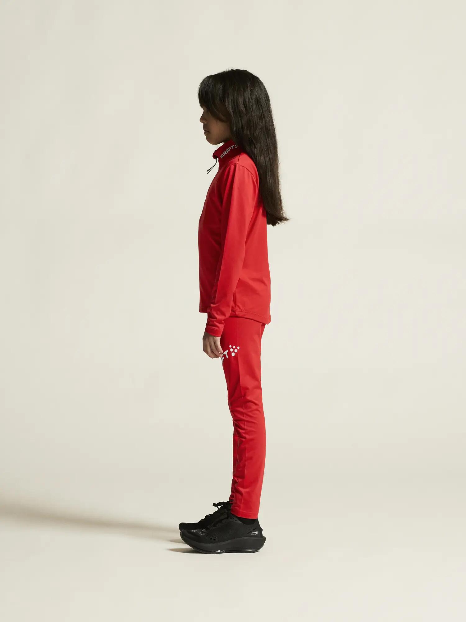 craft ADV Nordic Club Tights Jr in recyceltem Stretch-Jersey – Bright Red/White 5/7