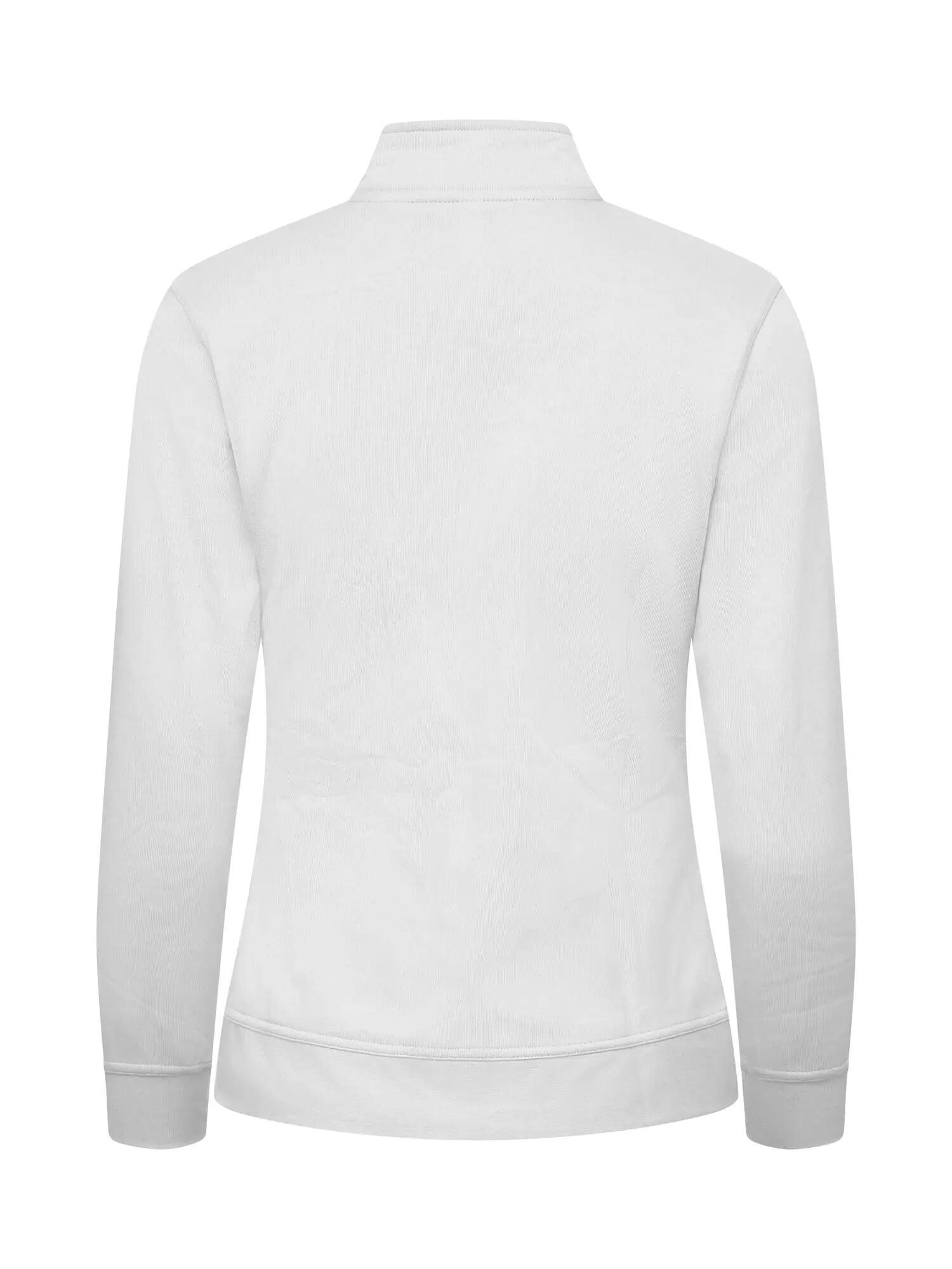 clique Basic Cardigan Women em felpa com fecho tom sobre tom – white 4/4