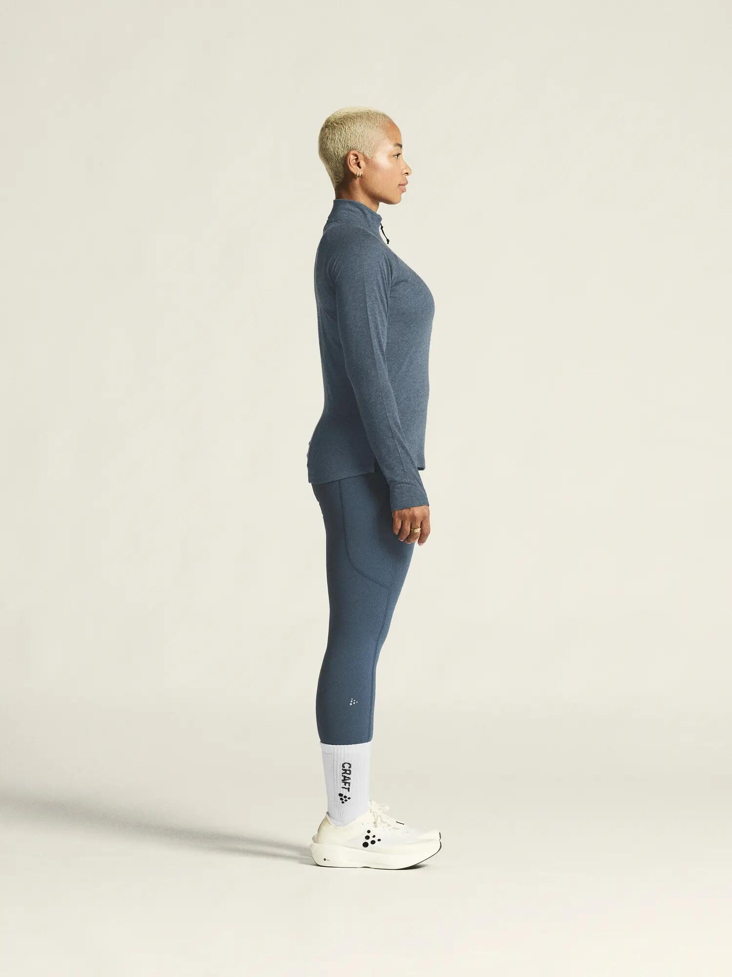 craft Wool LS Tee W t-shirt manches longues en laine mérinos – Ensign/Melange 3/7