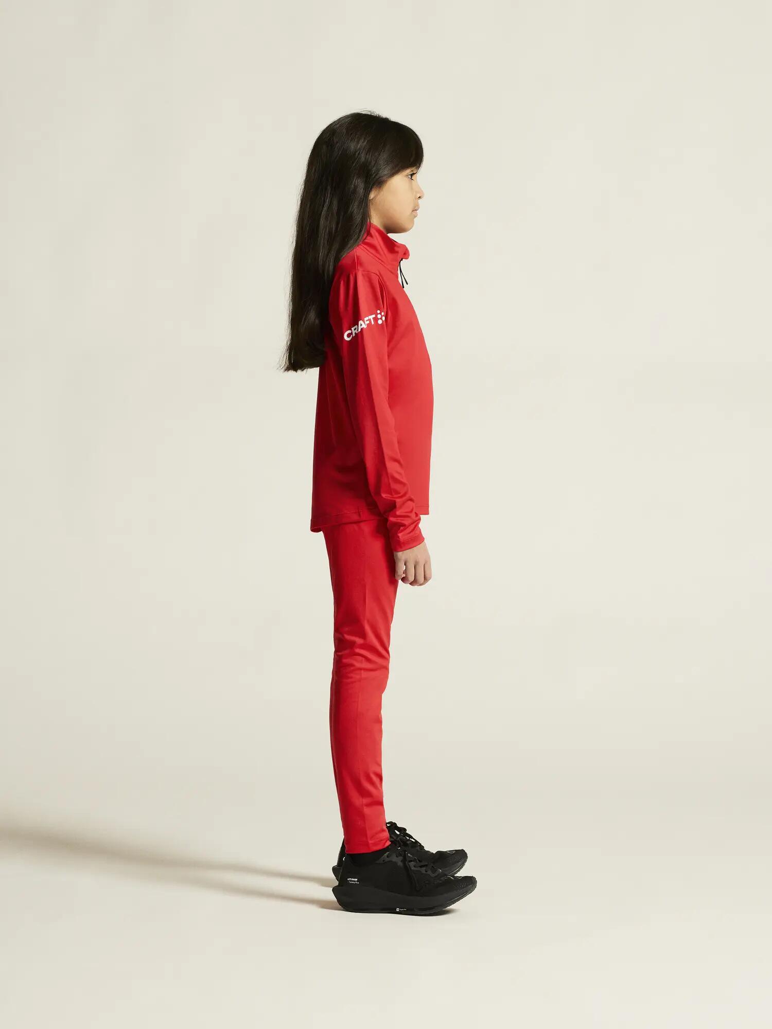 craft ADV Nordic Club Tights Jr in recyceltem Stretch-Jersey – Bright Red/White 2/7
