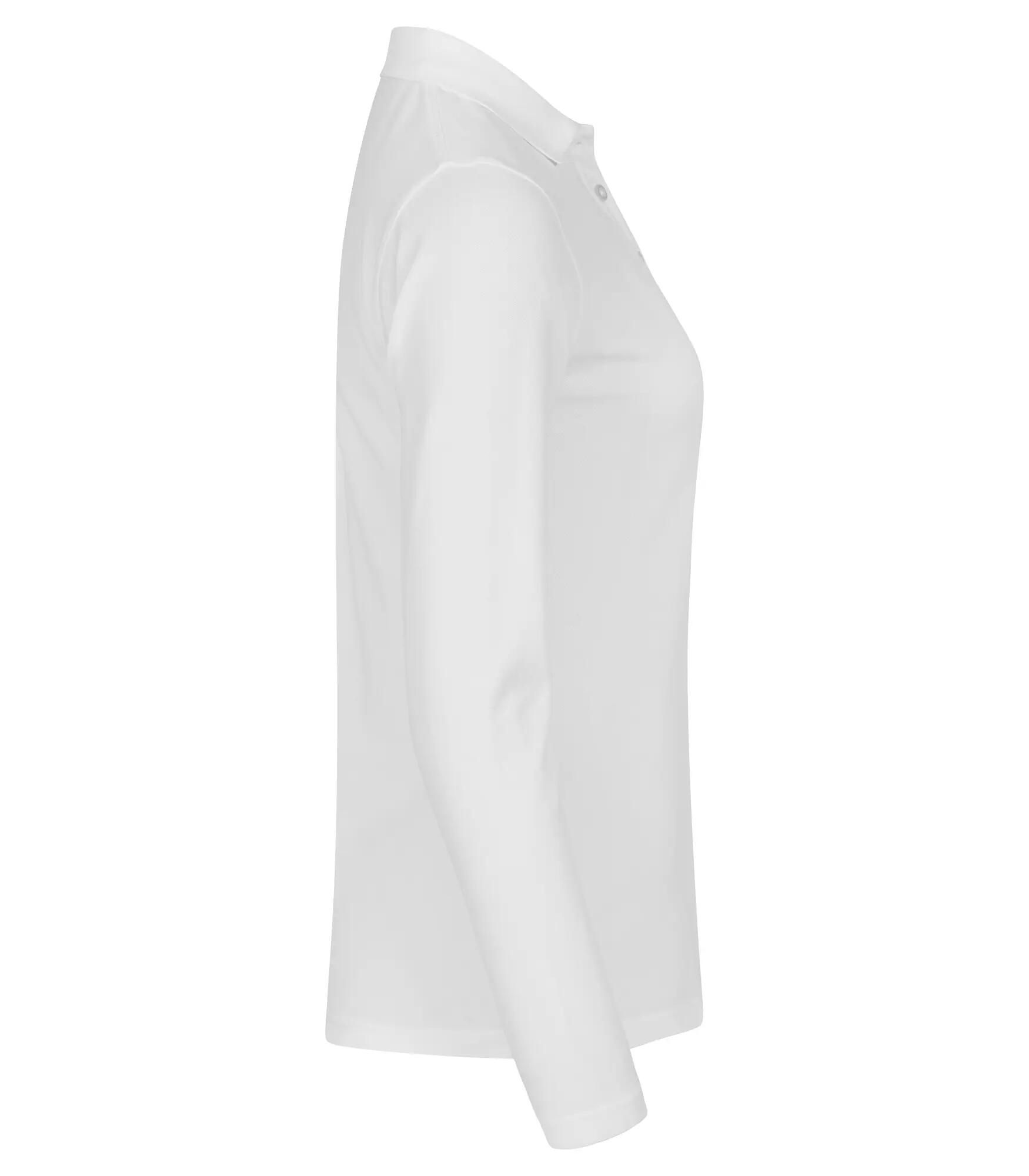 clique Stretch Premium Polo L/S Dames – katoen met elastaan – White 2/4