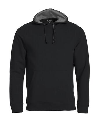 clique Classic Hoody pour homme — sweat à capuche noir, poche kangourou – black