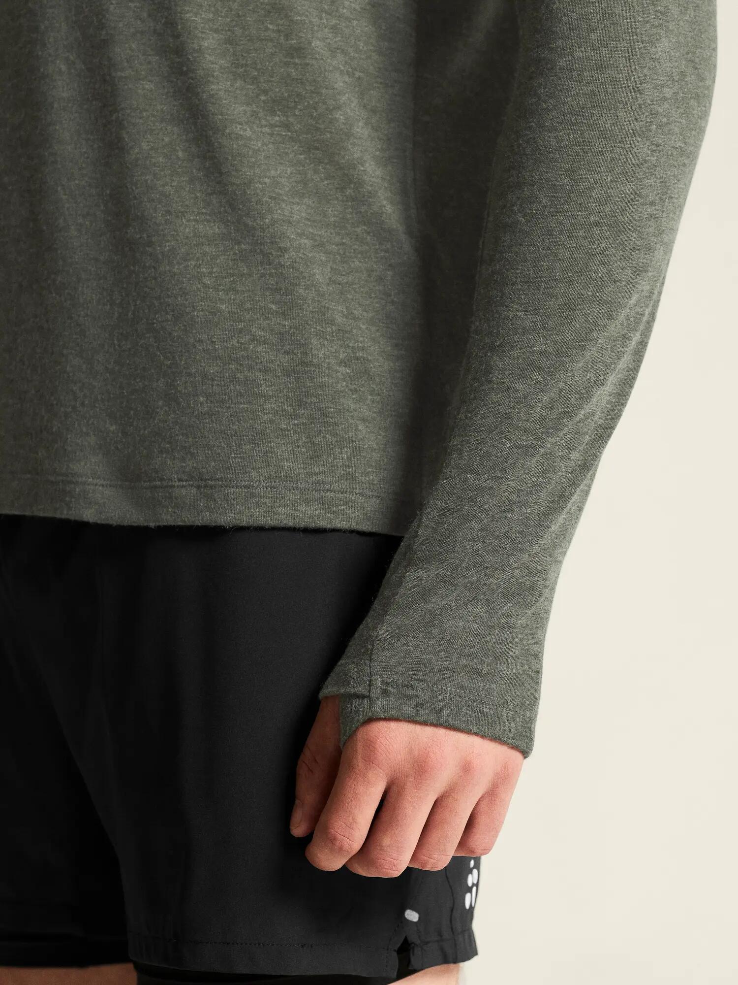 Wool LS Tee M tee-shirt manches longues molletonnée – Chimera/Melange 7/7