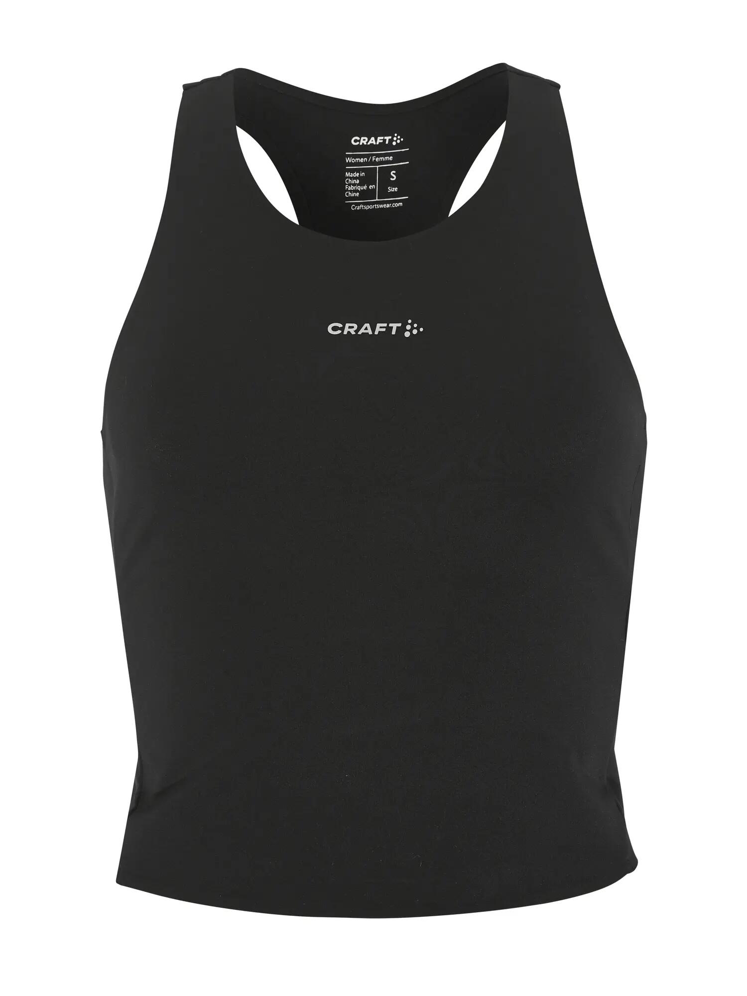 craft Hypervent Cropped Pocket Singlet W – Atmungsaktives Lauf-Top – Black 3/7