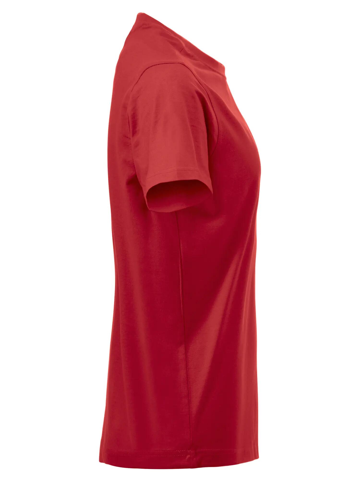 clique Premium-T Women T-shirt gola redonda algodão, vermelho 4/4