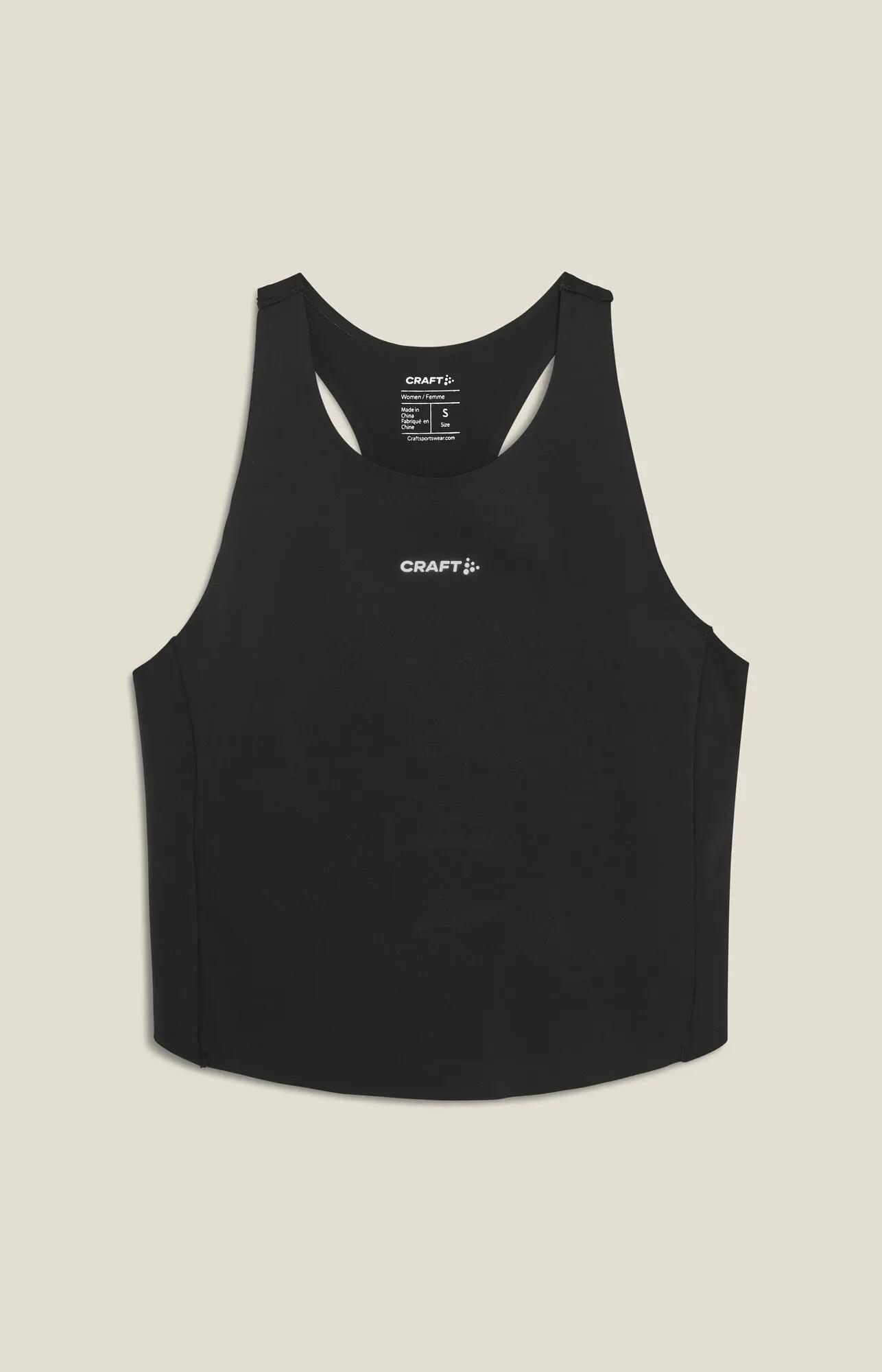 craft Hypervent Cropped Pocket Singlet W – Atmungsaktives Lauf-Top – Black 2/7