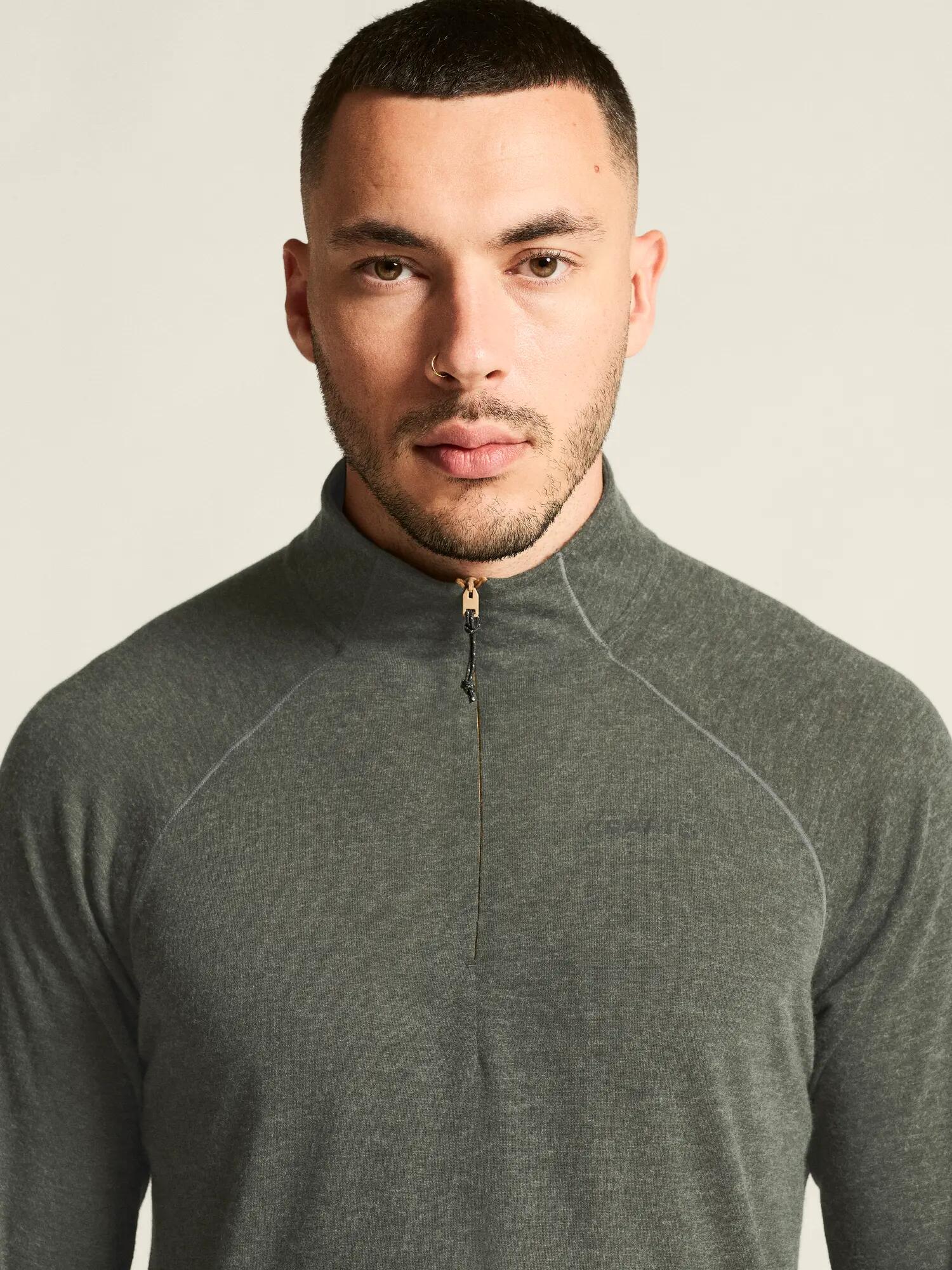 Wool LS Tee M tee-shirt manches longues molletonnée – Chimera/Melange 6/7