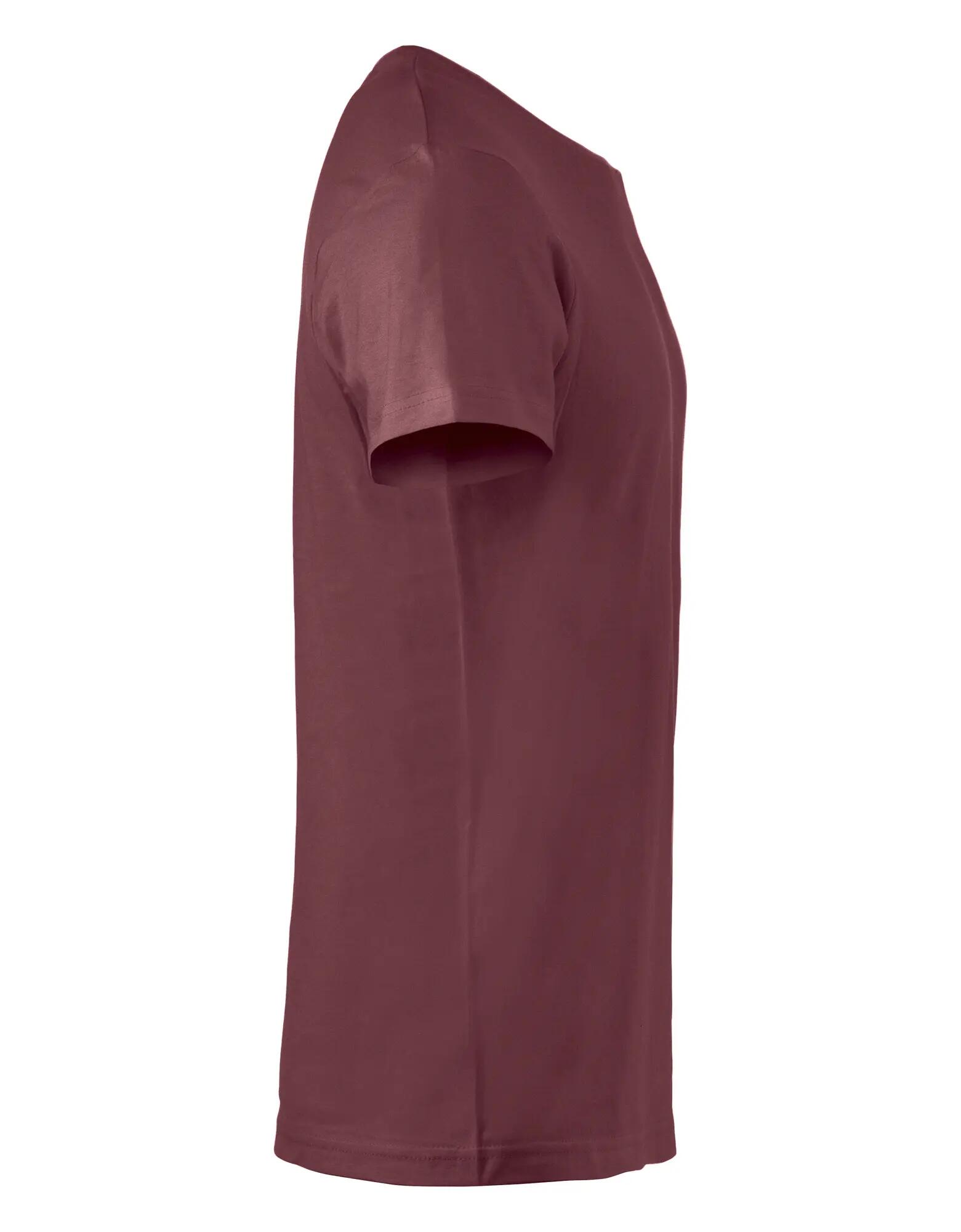 clique Basic-T Junior T-shirt z prążkowanym wykończeniem z bawełny – burgundy 2/4
