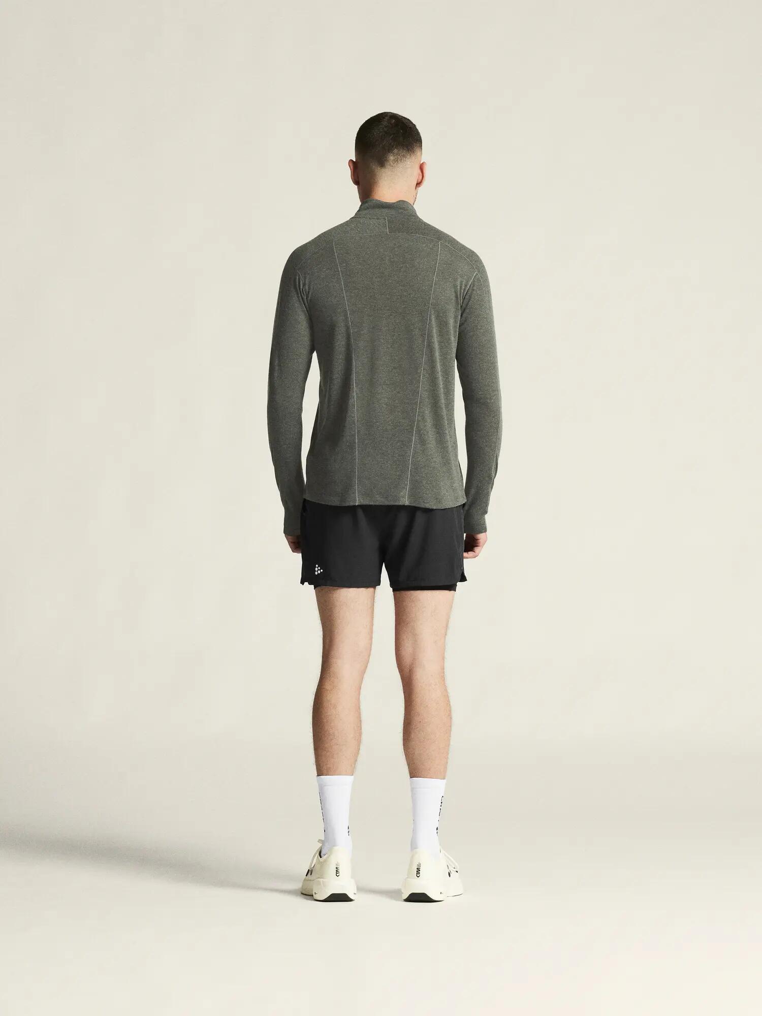 Wool LS Tee M tee-shirt manches longues molletonnée – Chimera/Melange 3/7