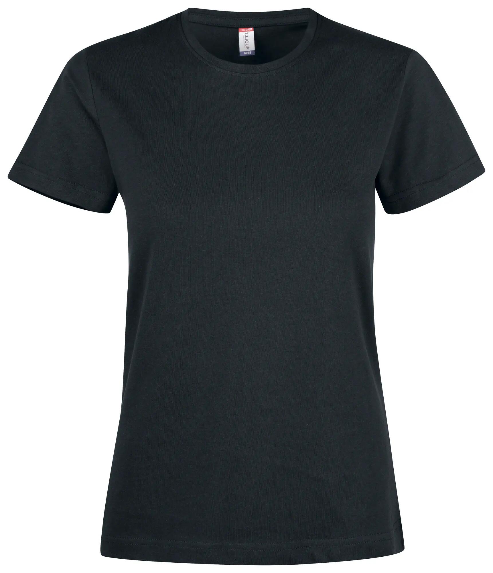 clique Premium Fashion-T Women – T-shirt premium 100% algodão – black 1/4
