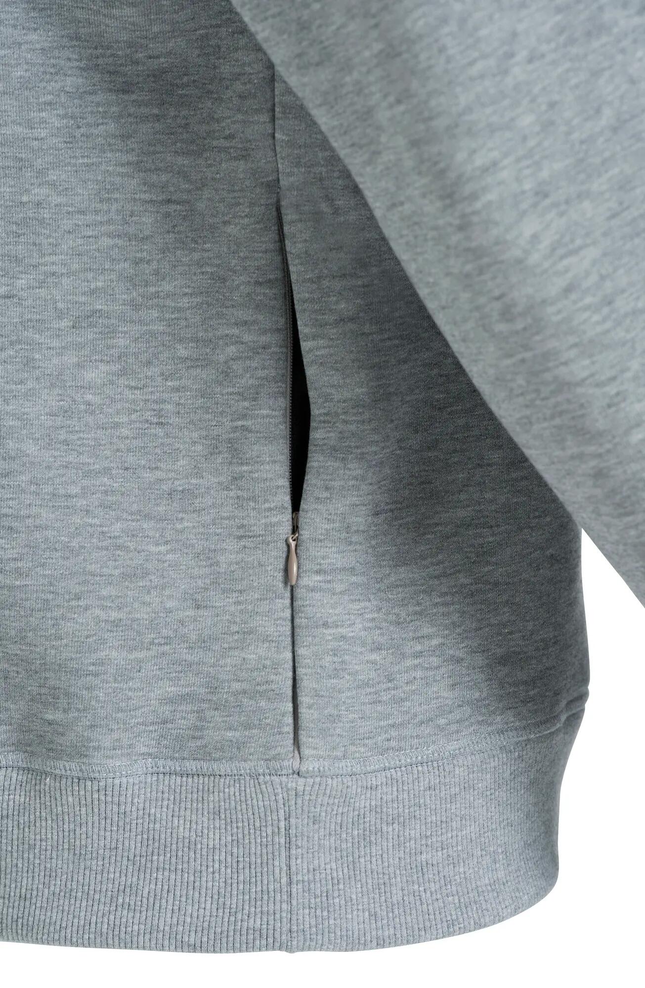 clique Classic Roundneck sweat-shirt col rond unisexe avec poche zippée – grey 2/5