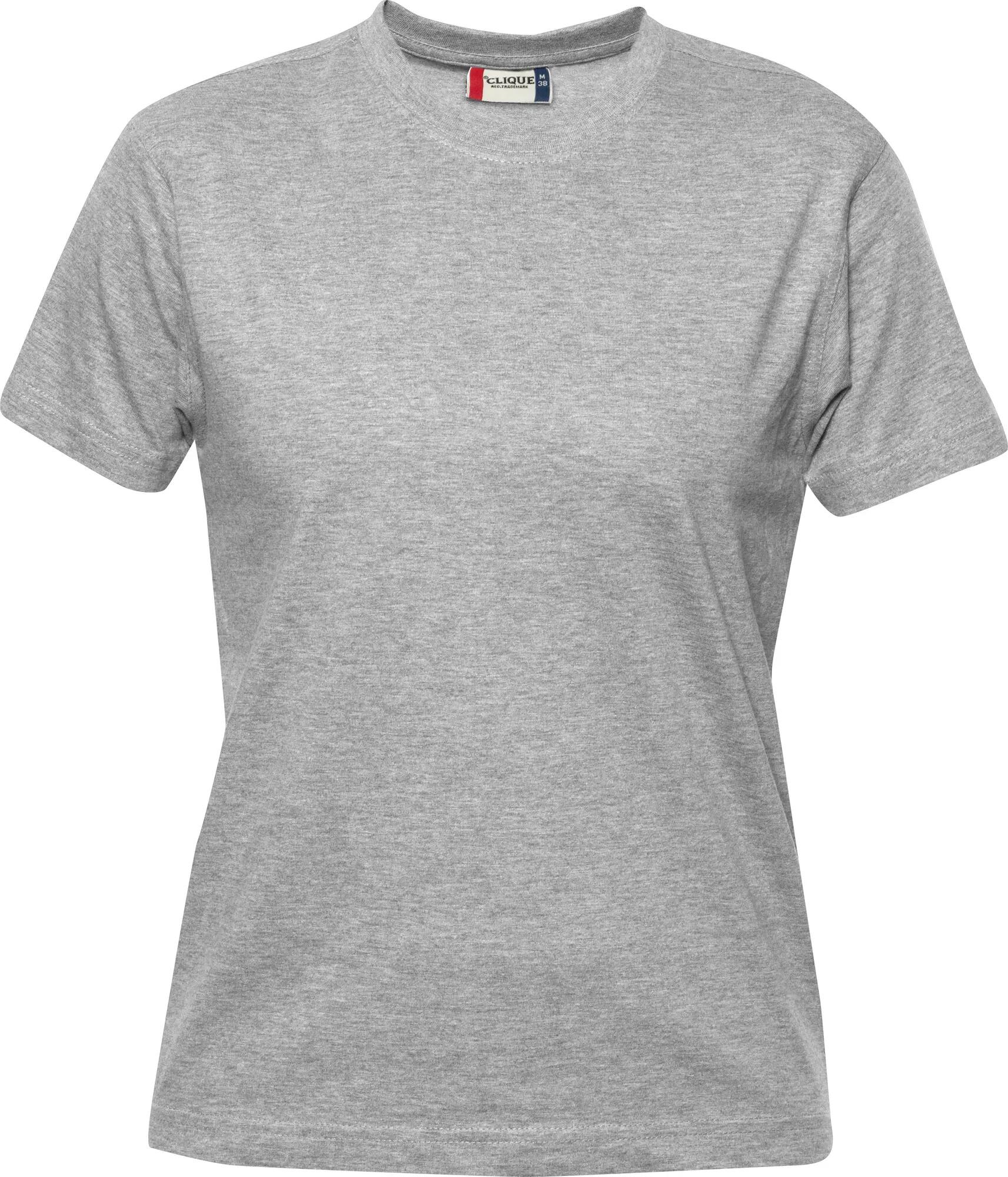 clique Premium-T Women T-shirt mulher gola redonda em algodão – grey melange 1/4