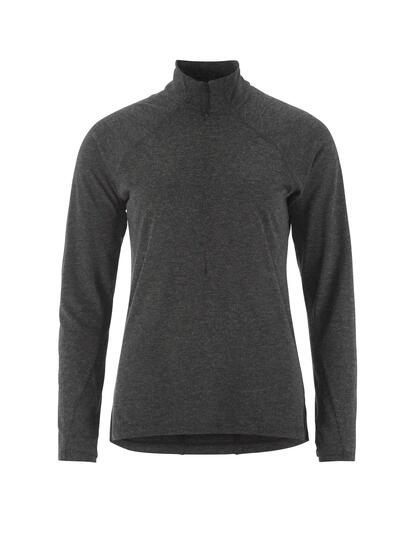craft Wool LS Tee W - Tee-shirt manches longues en laine mérinos – Black/Melange