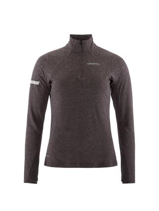 craft Wool LS Tee W tee-shirt manches longues col zippé laine mérinos – Dk