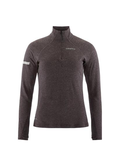 craft Wool LS Tee W tee-shirt manches longues col zippé laine mérinos – Dk
