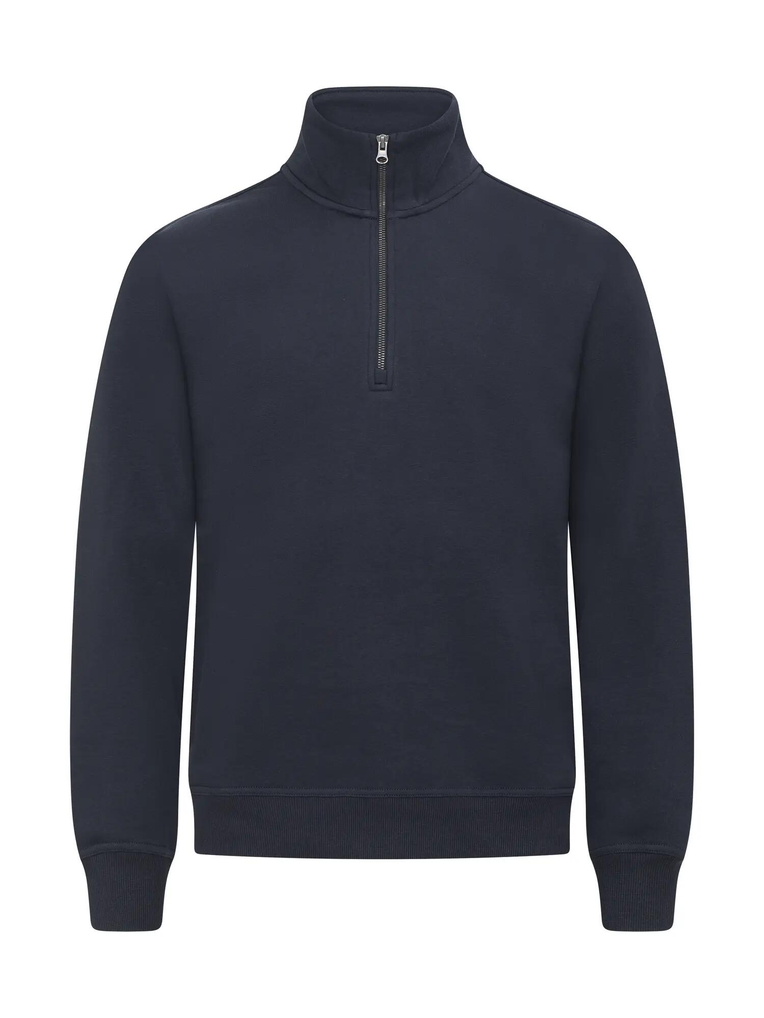 clique Miami Half Zip meia-zip em algodão e poliéster reciclado – Dark Navy 3/4