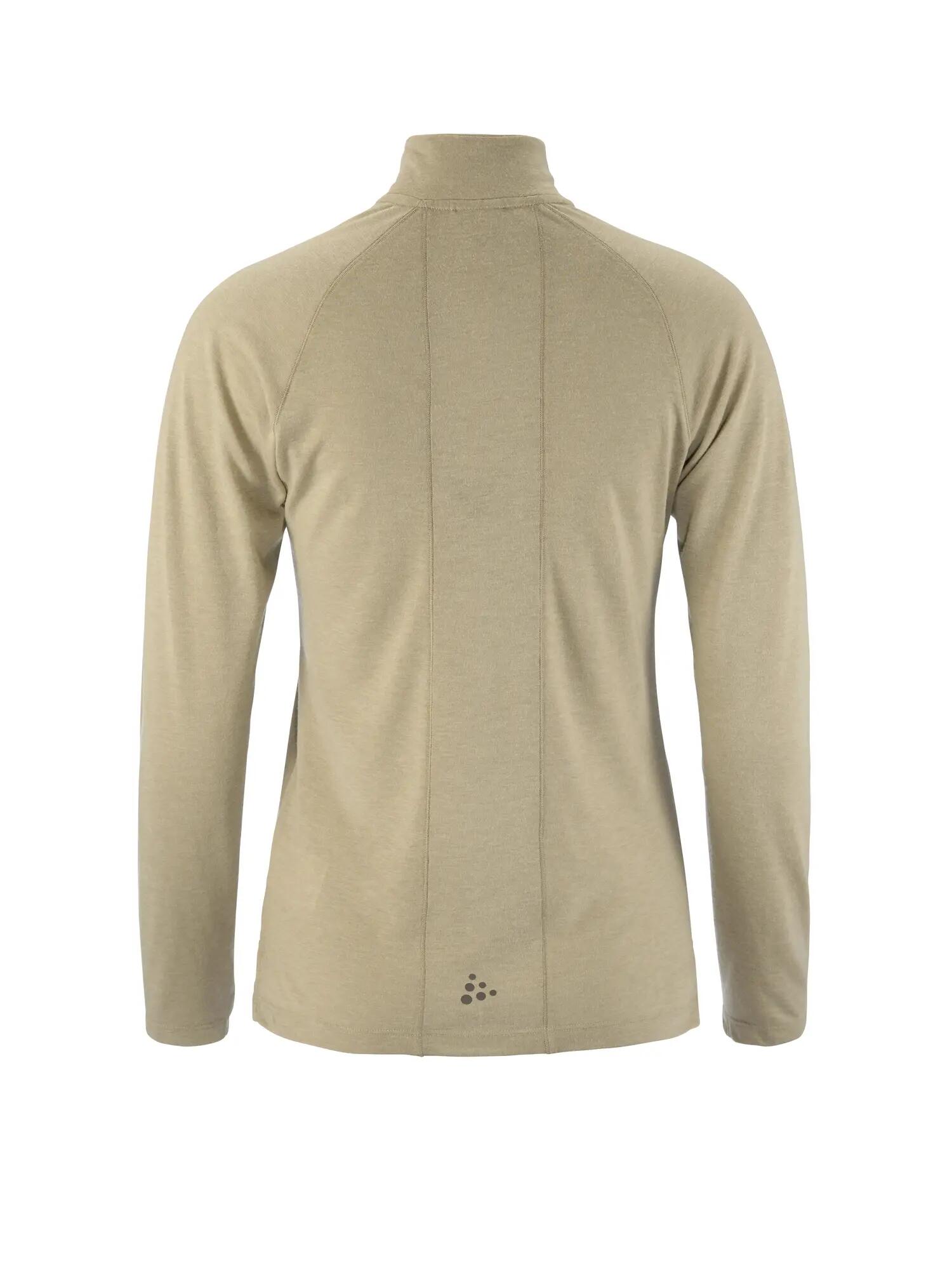 craft Wool LS Tee W haut manches longues en laine mérinos – Hay/Melange 2/7