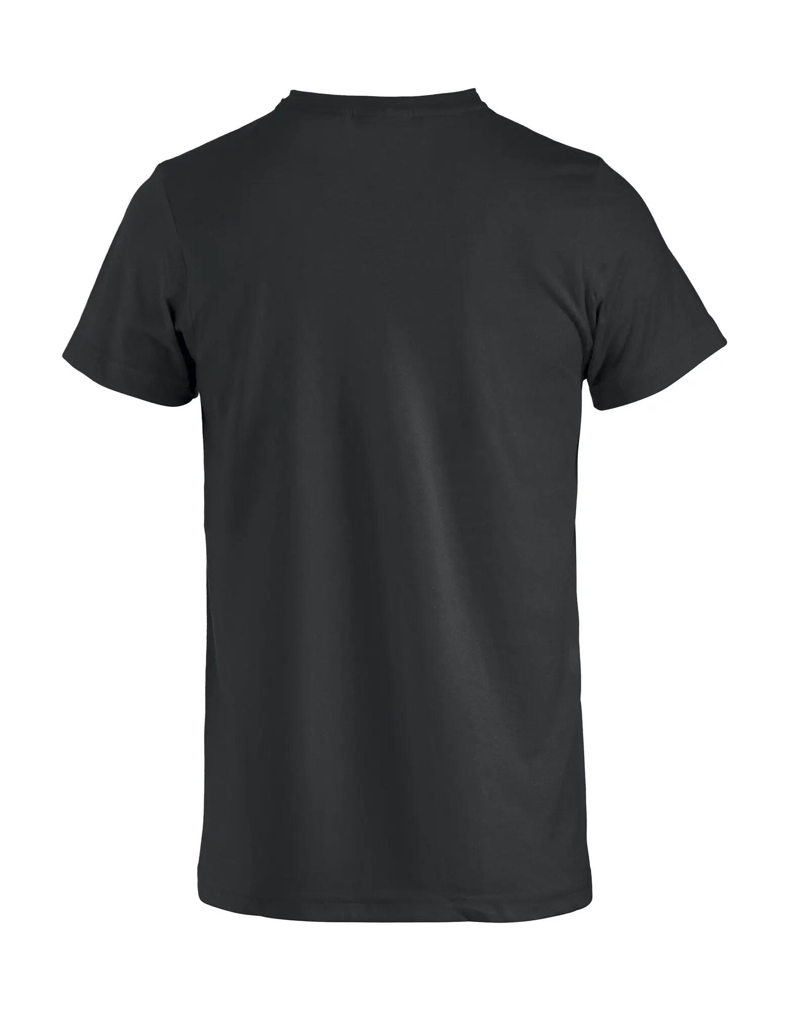 clique Basic-T Junior T-shirt van katoen met ribkraag – Black 4/4