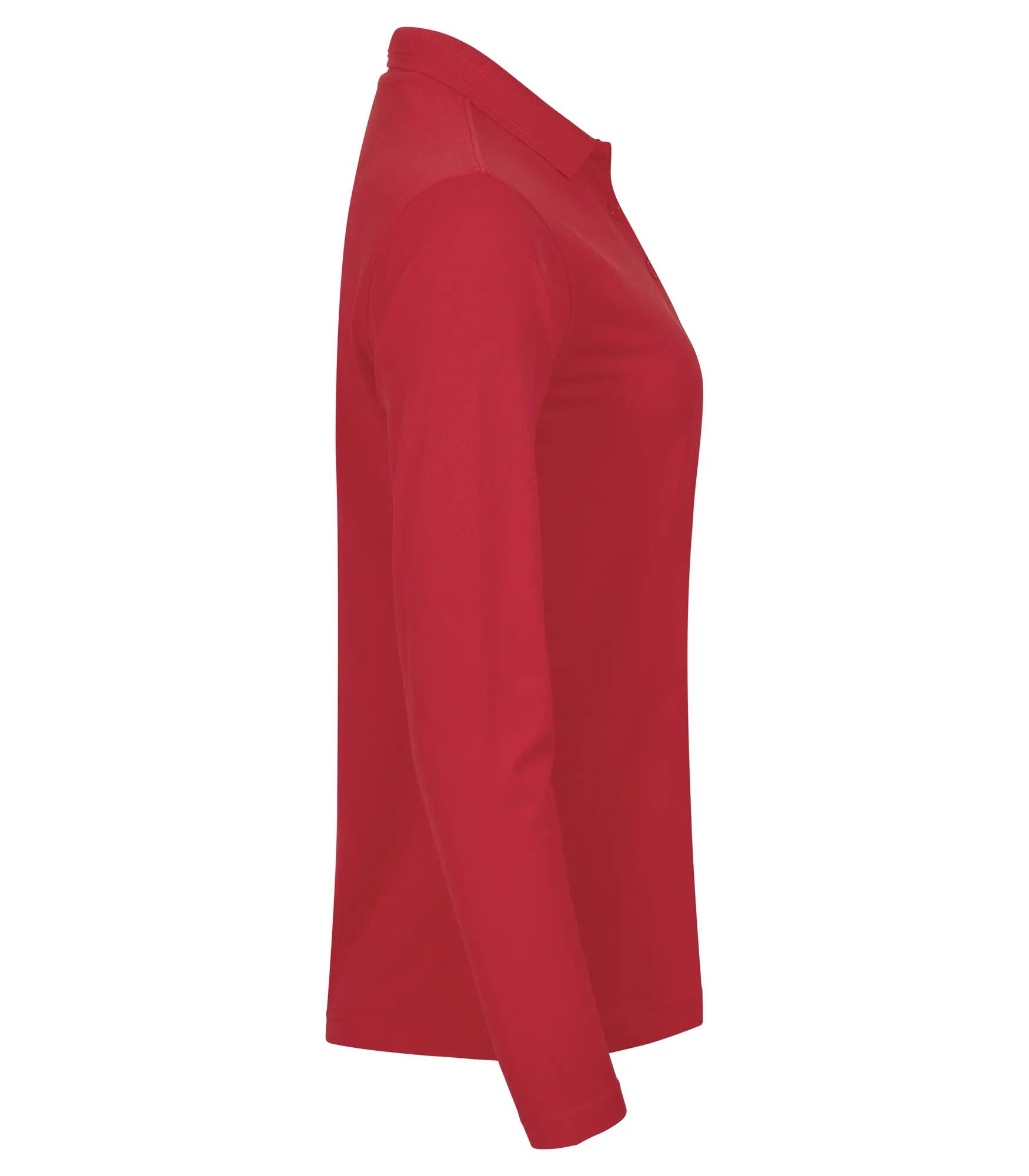 clique Polo Manhattan L/S Women manga larga en mezcla de poliéster – Red 3/4