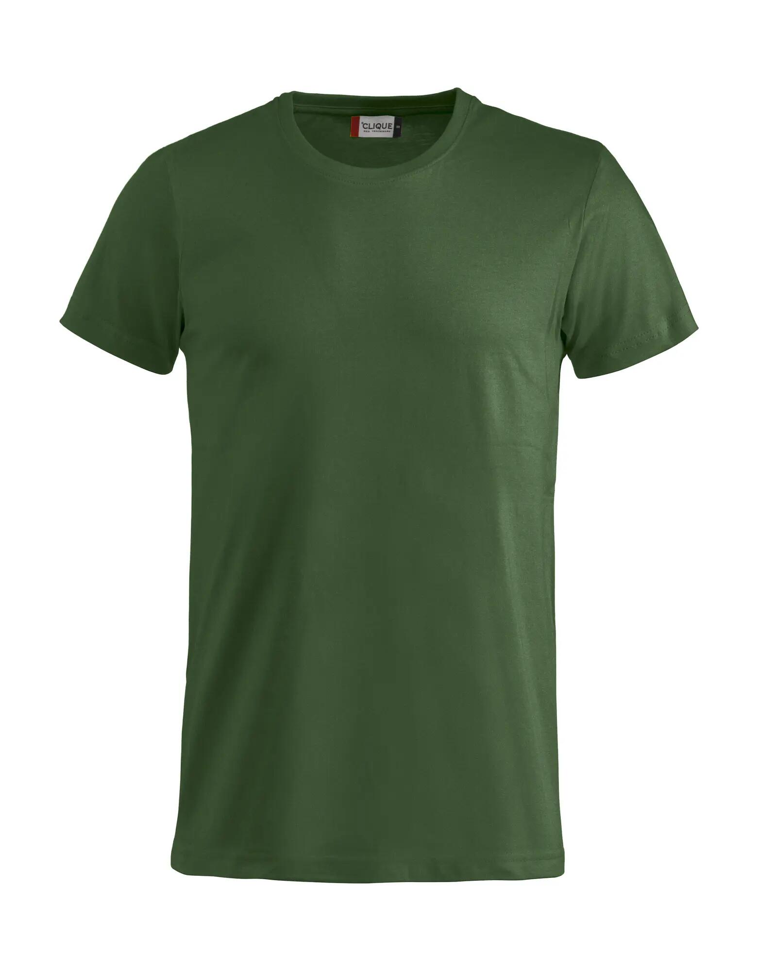 clique Basic-T Junior T-shirt z prążkowanym wykończeniem kołnierza – bottle 1/4