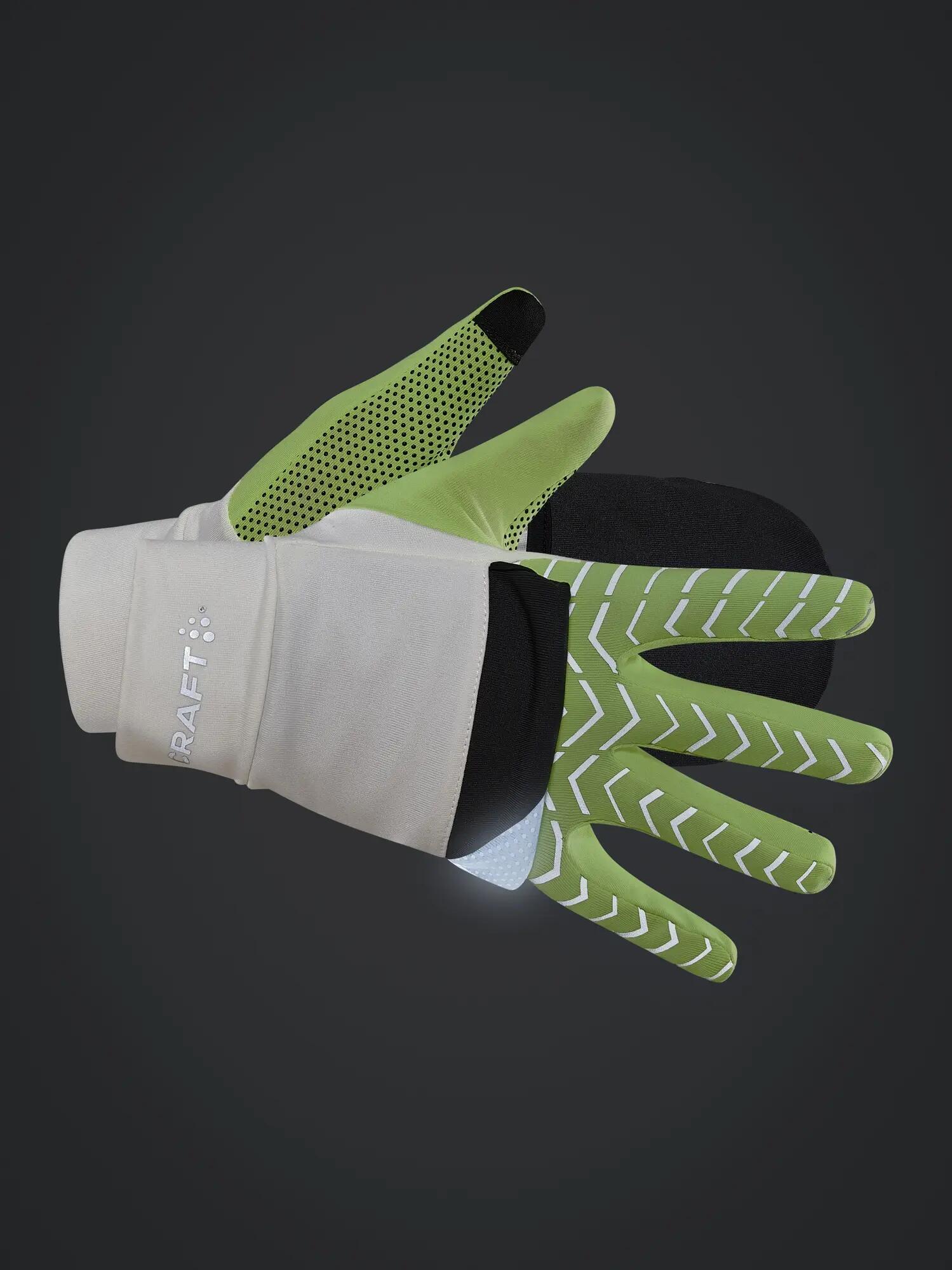 craft Luvas ADV Lumen Fleece Hybrid — 2‑em‑1 refletoras – Ash White-Flumino 4/4