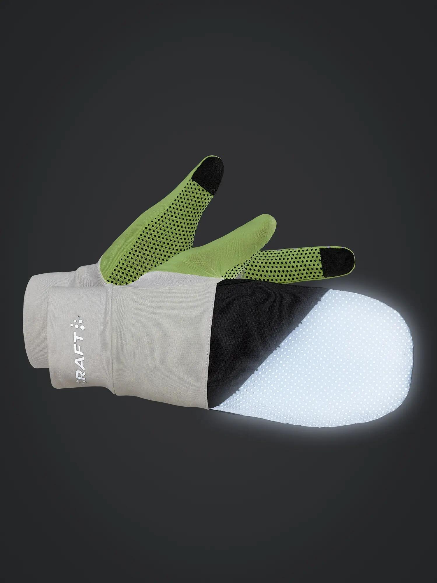 craft Luvas ADV Lumen Fleece Hybrid — 2‑em‑1 refletoras – Ash White-Flumino 3/4